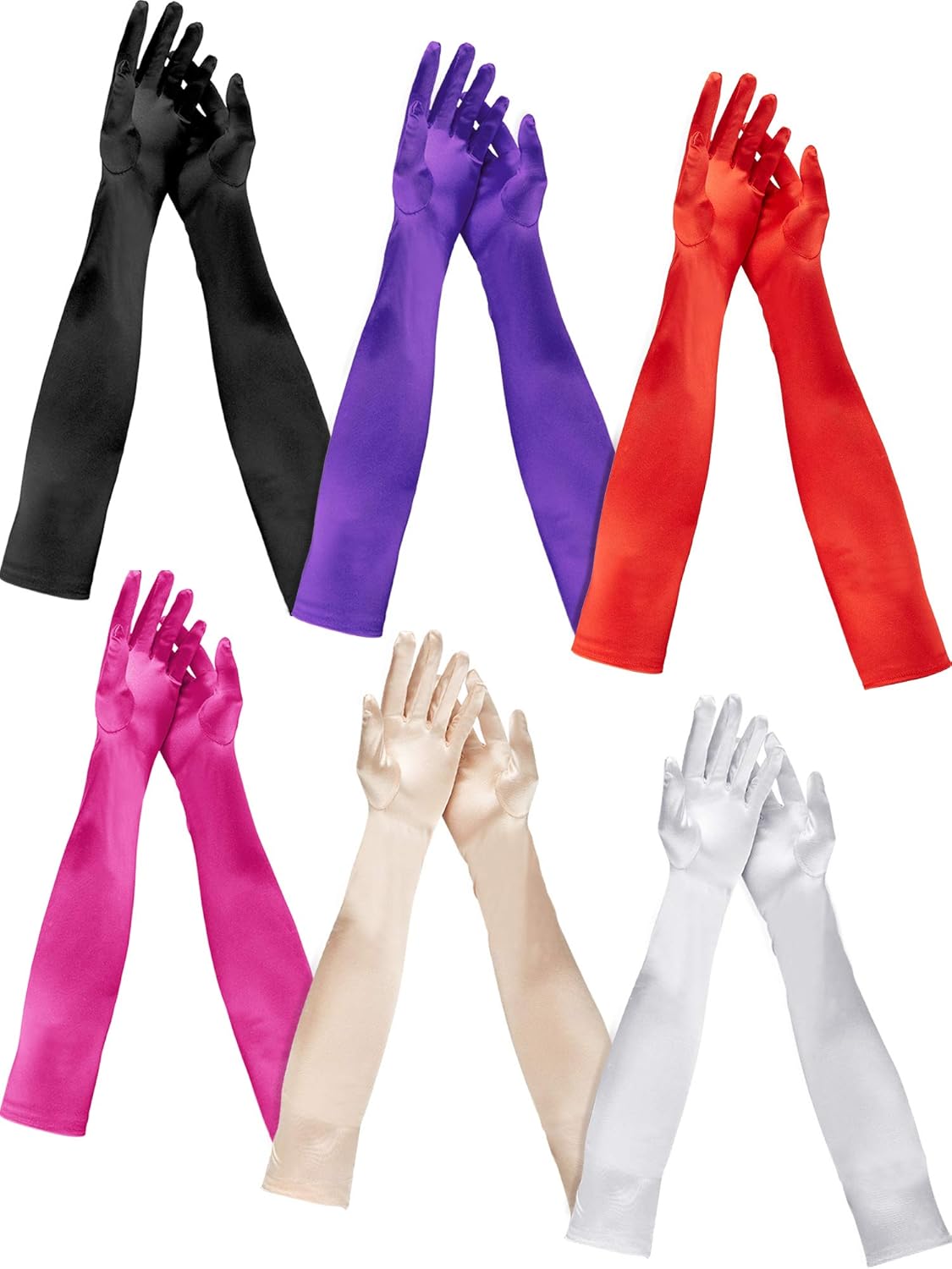 Guantes Largos de Satén para Anfitrionas